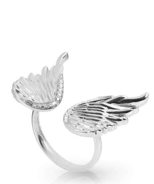 Wing Ring in White Gold