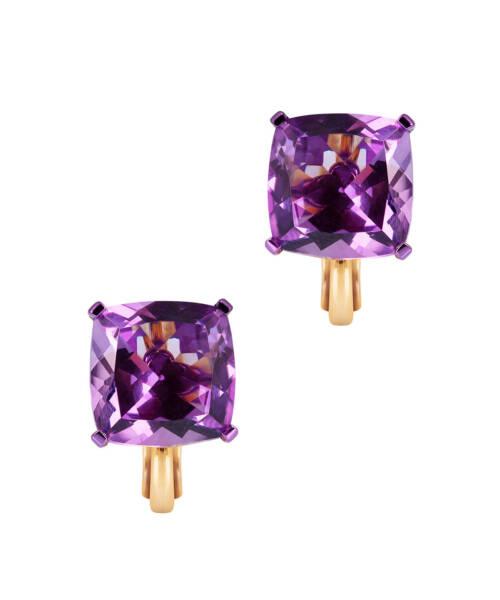 Amethyst earrings with 18K rose gold