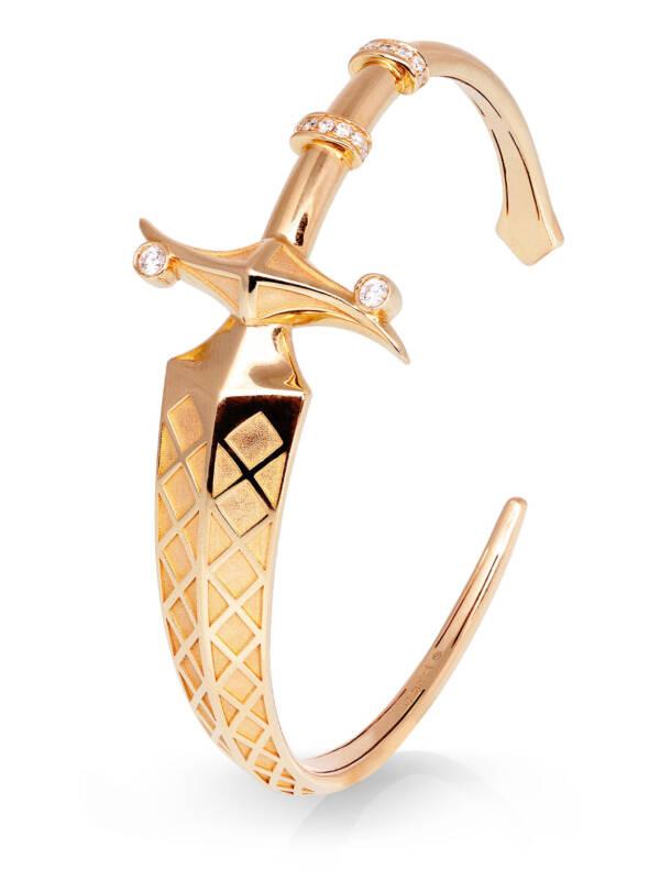 dagger bracelet in 18 carat K rose gold with diamonds