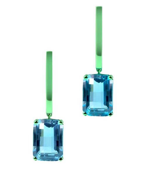london sky blue topaz earrings with 18K rose gold in green coating