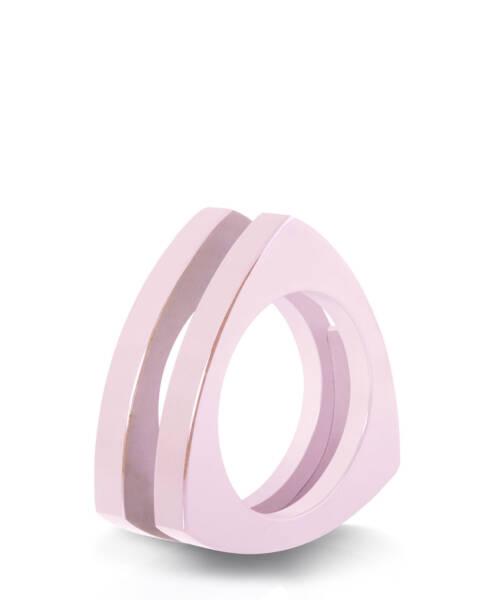 ceramic triangle ring in pink