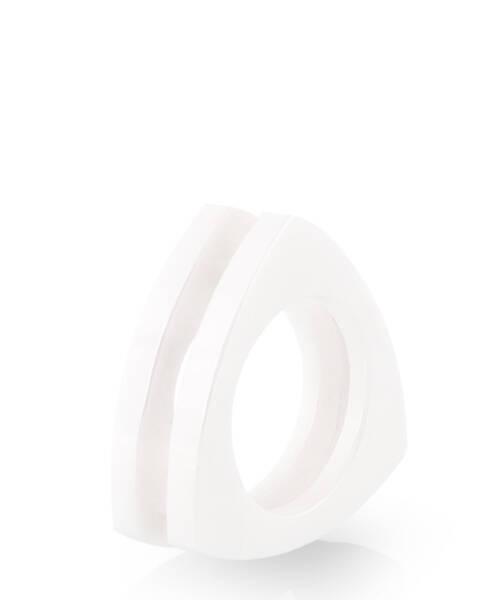 Ceramic Triangle Ring in White