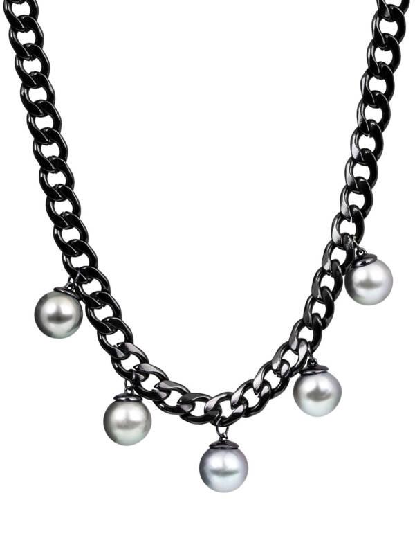 tahitian pearls stainless steel necklace
