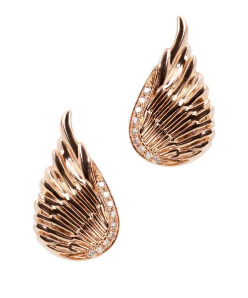 The Wing Earrings in Rose Gold