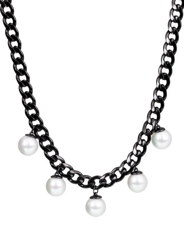 white south sea pearl necklace with stainless steel