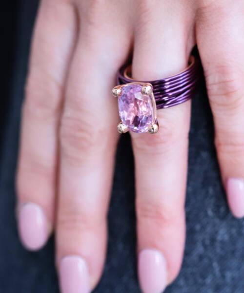 The Wire Ring with Kunzite