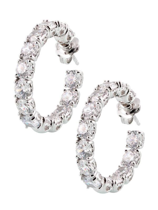 full diamond earrings with 18k carat white gold