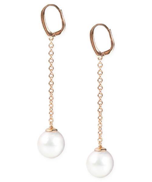 white south sea pearl earrings in 18K rose gold