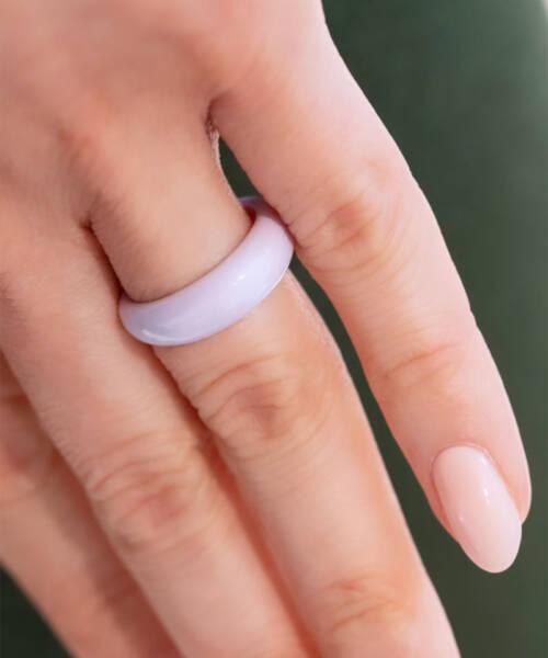 Keraamiline ovaalne sõrmus - lavendel