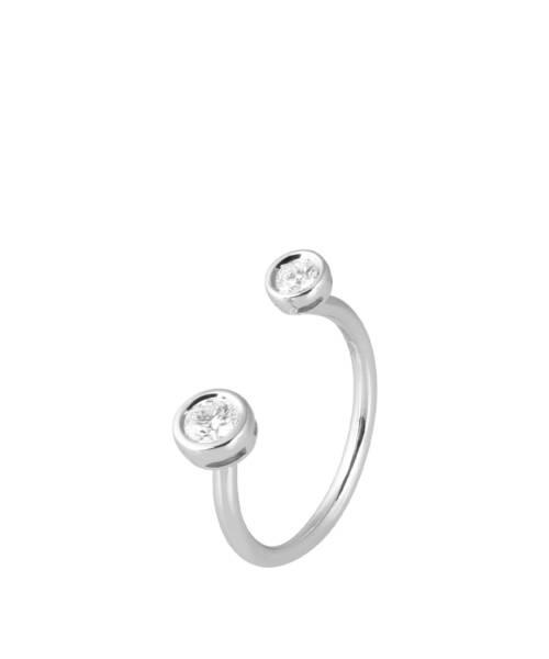 Simple Wire Diamond Ring White Gold