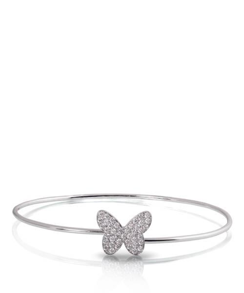 white gold butterfly bracelet with diamonds