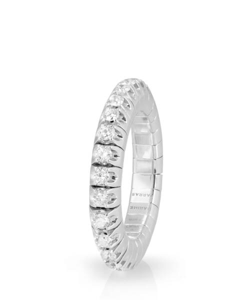Adjustable Diamond Ring in White Gold