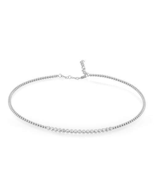 Choker Necklace in White Gold
