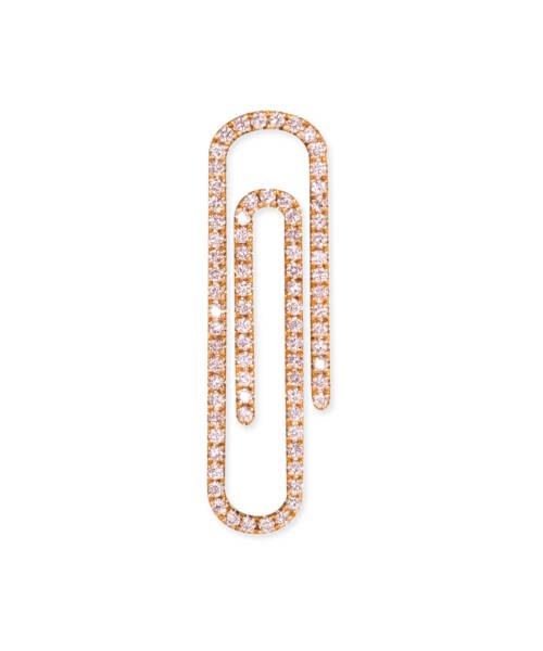 Large Paperclip with Diamonds in Rose Gold