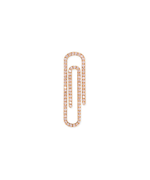 Small Paperclip with Diamonds in Rose Gold