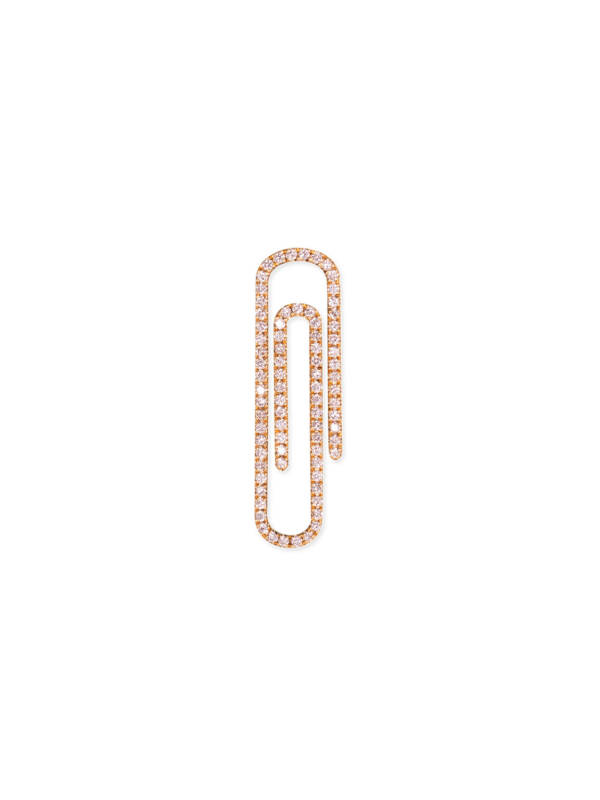 Small Paperclip with Diamonds in Rose Gold