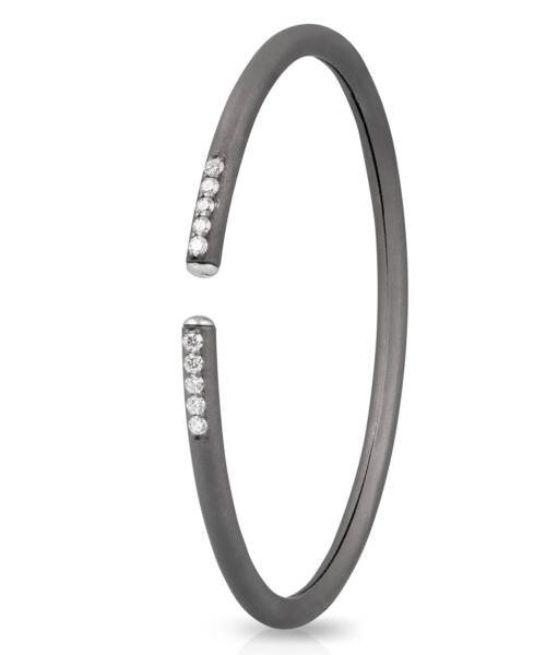 Titanium & Diamonds Bracelet in Gray - Feminine