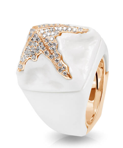 The Iceberg Ring - Agate with Rose Gold
