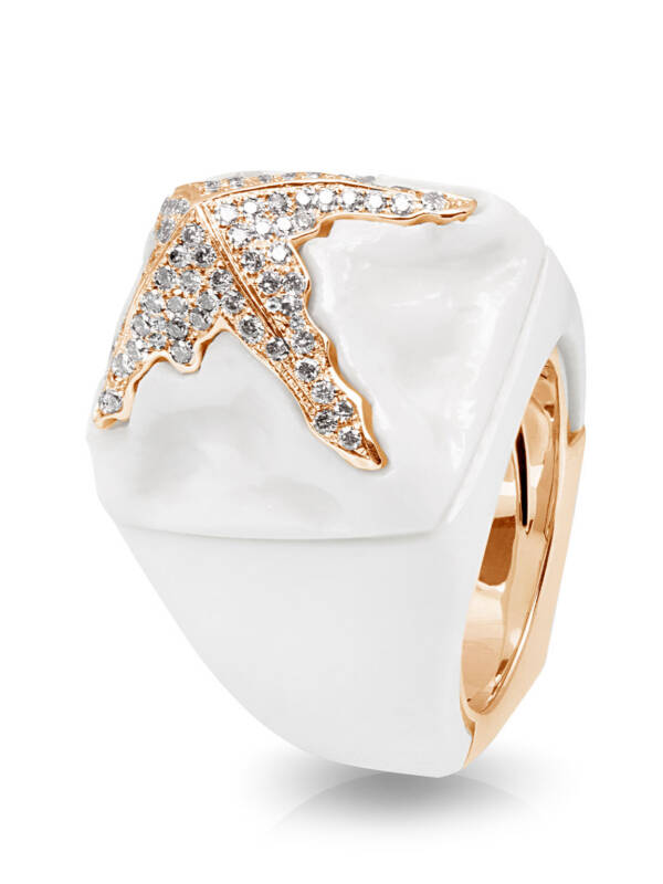 The Iceberg Ring - Agate with Rose Gold