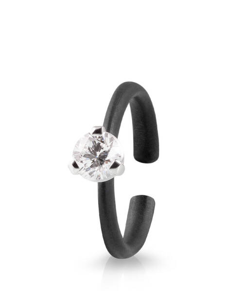 Titanium Pinky Ring with Diamond